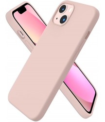 Phone Case Design Compatible with iPhone 13 Case 6.1, Slim Liquid Silicone 3 Layers Full Covered Soft Gel Rubber Case Cover 6.1 inch-Sand Chalk Pink Sand Chalk Pink