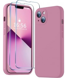 Phone Case Design Compatible with iPhone 13 Case, Premium Silicone Upgraded [Camera Protection] [2 Screen Protectors] [Soft Anti-Scratch Microfiber Lining] Phone Case for iPhone 13 6.1 inch - Lavender Purple Blue