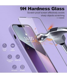 Phone Case Design Compatible with iPhone 13 Case, Premium Silicone Upgraded [Camera Protection] [2 Screen Protectors] [Soft Anti-Scratch Microfiber Lining] Phone Case for iPhone 13 6.1 inch - Light Purple Light Purple
